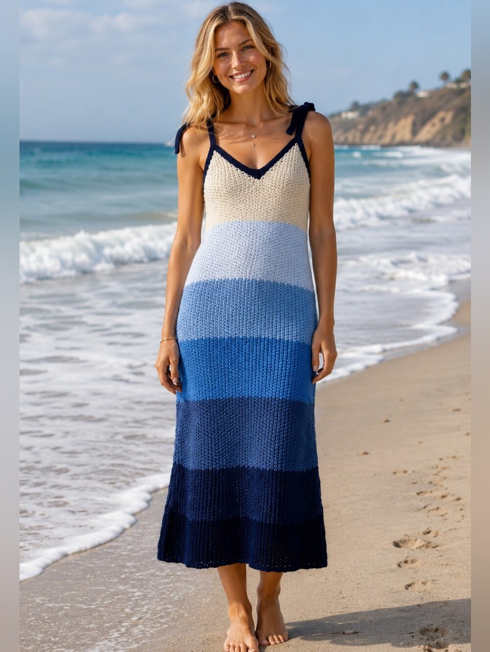 Zara Limited Edition (Bloggers Favorite) Knit Striped  Midi Dtess Size Small